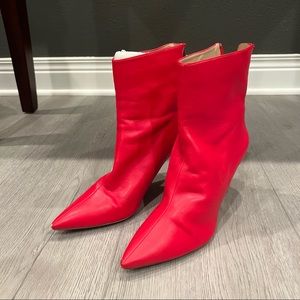 Raye Red Leather Booties